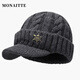 蒙奈特（MONAITTE）帽子男冬季新款加絨加厚保暖護(hù)耳棒球帽戶外休閑防寒鴨舌帽女潮 深灰色 均碼有彈力（55-62CM）