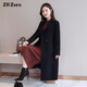 Z.R.Zoro品牌雙面羊毛大衣女中長(cháng)款2025秋冬季新款修身流行高端毛呢外套女 黑色 3XL （140-150斤）