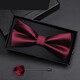 森羅慕彤男士新郎伴郎酒紅色領(lǐng)結黑色領(lǐng)結正裝結婚婚禮英倫韓版蝴蝶結 暗紅色細紋款