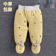 喜雅萌嬰兒包腳褲子冬兩月新生兒加厚棉褲連腳褲開(kāi)腰冬季夾棉保暖褲寶寶 [中厚/魔術(shù)貼/包腳]S344-黃 52碼[5-8斤寶寶穿]