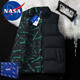 NASA BASE馬甲男秋冬季外套男士加厚保暖馬夾上衣休閑背心坎肩無(wú)袖潮流男裝 黑色(兩面穿) 2XL 145-160斤