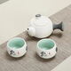 頁(yè)川百世（YeChuan Best）功夫茶具套裝家用雪花釉陶瓷喝茶茶杯泡茶器簡(jiǎn)約茶壺整套定制禮品 清韻-一壺二杯泡沫安全包裝