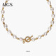 MGS曼古銀時(shí)尚鎖骨鏈925銀鍍金首飾淡水珍珠項鏈女送老婆 麥穗系列珍珠項鏈女