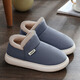 熊貓牛牛女士冬季保暖棉拖鞋家居厚底冬季包跟帶后跟防滑加絨家居棉鞋 藍灰色 42-43 合適41-42的腳