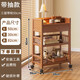 日本MUJIU置物架多層小推車(chē)客廳落地移動(dòng)家用儲物柜簡(jiǎn)易楠竹架子 抽屜款三層50CM