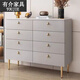 有介簡(jiǎn)約實(shí)木五斗柜臥室客廳靠墻抽屜式收納柜北歐巖板皮質(zhì)九斗櫥整裝 白色60*40*95小五斗柜（包安裝）