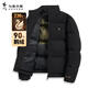 與狼共舞【鵝絨】羽絨服男高充絨立領(lǐng)百搭保暖外套男 001黑色 175