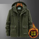JEEP SPIRIT棉服男冬季棉襖加絨加厚沖鋒衣工裝棉質(zhì)夾克短款棉衣外套 YS5832軍綠(加絨加厚) 3XL (體重160-175斤)