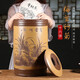 紫來(lái)順 宜興原礦紫砂茶葉罐 大號(hào)七子餅普洱茶罐四君子紫砂缸密封醒茶缸家用大茶罐 蘭-16餅容量