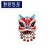 默研（MOYAN）藝術(shù)國潮醒獅胸針女中國風(fēng)紅色喜慶立體胸花鑲嵌大衣別針配飾 紅藍醒獅-胸針A21-109