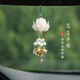 齊選平安蓮花汽車車載掛件高檔車內(nèi)吊飾品創(chuàng)意男女士后視鏡掛墜 菩提根蓮花-莫蘭平安短款