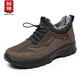 鮟鱇冬季老北京布鞋男棉鞋加厚保暖中老年運動(dòng)爸爸鞋22107  咖色 42 