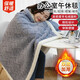 曇蓓漫小毯子午睡辦公室披肩午睡毯冬季加厚午休毛絨毯小被子蓋腿空調毯 【雙層加厚藍色款】辦公室午休毯 羊毛絨面料丨按扣設計丨90*140cm