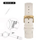 適配華為表帶 gt2男女款watch系列g(shù)t3系列g(shù)t4真皮42mm白色手表帶 白色-金色針扣 GT4(41mm)-18mm