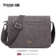 Troop休閑男包單肩包男帆布單肩包男運動(dòng)翻蓋包青年男士斜挎包男背包潮 小號L1577黑灰色