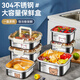 沃德百惠（WORTHBUY）304不銹鋼保鮮盒冰箱食品級密封儲物收納盒帶蓋飯盒便當盒 1600ml