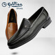金利來(lái)（Goldlion）涼皮鞋男 夏季沖孔男士商務(wù)正裝皮鞋 圓頭一腳蹬透氣鏤空涼鞋 黑色 38