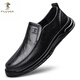 PLOVER2025新款商務(wù)休閑真皮皮鞋耐磨男鞋舒適軟底商務(wù)爸爸鞋厚底透氣鞋 黑色 38（標準皮鞋尺碼）