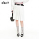 DZZIT明星同款地素春夏季新款學(xué)院風(fēng)針織半裙百褶裙女 白色 S
