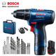 博世（BOSCH）充電鉆鋰電鉆12V充電式手電鉆家用電動(dòng)螺絲刀起子機(jī)GSR120-LI 進(jìn)口12V雙電2.0ah+多功能鉆頭套