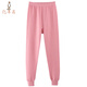 億年鑫中老年女士純棉保暖褲高腰加襠寬松媽媽薄棉褲三層夾棉秋冬打底褲 粉色 115推薦體重150-170斤