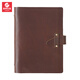 聚紳（JUNDSAM）真皮筆記本本子活頁(yè)本 旅行蓋章本 頭層牛皮記事本手賬本復古日記本商務(wù)會(huì )議記錄本 棕色 A5【橫線(xiàn)本】道林紙
