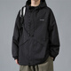 頂峰保羅（Dingfengbaoluo）夾克男士春季連帽休閑工裝男生潮牌山系外套衣服JK021黑色3XL
