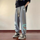 沼澤地褲子男冰絲薄款男士寬松潮流休閑褲青少年學(xué)生九分褲運動(dòng)哈倫男褲 G109F68灰色(束腳) M
