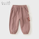 戴維貝拉（DAVE＆BELLA）童褲兒童休閑褲女童哈倫褲男寶寶束腳褲秋季新款小童長(cháng)褲幼兒褲子 磚紅【現貨】 110 cm（建議身高100-110cm）