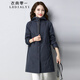 衣典零一（LEDIALYI）棉服女中長(cháng)款2024冬季女裝新款中年時(shí)尚百搭棉襖加厚保暖棉衣外套 灰色 XXL