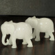 上善好大象摆件一对吸水大象创意小象工艺礼品客厅办公室桌面家居装饰品 吸水+勾鼻【白玉色】+中号一对