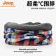 Jeep男女圍脖套秋冬防風(fēng)騎行戶外套頭兩用多功能保暖時(shí)尚格子圍巾防寒 格子藍(lán)紅（加絨） 均碼