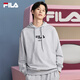 FILA 斐樂(lè )官方情侶款連帽衛衣純棉多彩寬松針織長(cháng)袖上衣 云霧花灰-MG M
