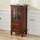 詩(shī)情木語(yǔ)實(shí)木美式酒柜客廳裝飾邊柜靠墻紅酒柜家用輕奢玻璃小酒柜一體靠墻 胡桃色低款酒柜左開(kāi)門(mén) 加厚玻璃 單門(mén)