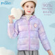 迪士尼兒童羽絨服外套女童輕薄連帽寶寶外穿短款洋氣冬大童白鴨絨 QBX513363紫色迷彩 140適合135-145cm 