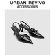 URBAN REVIVO夏款女士時尚小貓跟尖頭空鞋UAWS40052 黑色 37