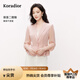 珂萊蒂爾2025春新款醋酸收腰西裝外套女時尚氣質(zhì)七分袖職業(yè)上衣 淺紅 M