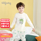 小狗比格 兒童內衣套裝寶寶衣服男女秋衣秋褲純棉嬰兒衣服春秋睡衣 8213米黃色 120 cm建議4-5歲/無(wú)肩扣