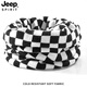 JEEP SPIRIT掛耳圍脖冬季護頸防寒保暖脖套男女防風(fēng)方格圍巾面罩戶(hù)外騎行防凍 黑白格 均碼