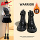 回力（Warrior）官方馬丁靴女鞋秋冬保暖高幫英倫風(fēng)厚底靴子女士潮流百搭皮靴37