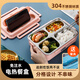 小沈楊車(chē)載免注水電加熱飯盒304不銹鋼插電便攜式保溫盒上班族帶飯神器 粉色 1.2L 車(chē)載+家用【4格】+送餐具