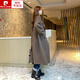 皮爾卡丹（pierre cardin）秋冬季雙面羊絨大衣女2024年新款顯瘦寬松過(guò)膝毛呢外套中長(zhǎng)款 淺咖色 S 90-120斤