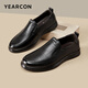 意爾康男鞋商務(wù)休閑鞋一腳蹬爸爸駕車(chē)鞋生活單鞋 56921W黑色42