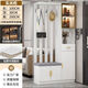 屏風(fēng)隔斷柜2026新款玄關(guān)柜進(jìn)門(mén)簡(jiǎn)約現代鞋柜一體小戶(hù)型家用入戶(hù)屏 【奶油白】長(cháng)100CM左凳 自行安裝 框架結構