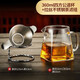 公道杯加厚玻璃耐熱透明泡茶過(guò)濾功夫茶具配件茶海分茶器茶漏套裝 340ml四方公道杯+帶把茶漏+底座