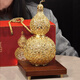 銅師傅銅葫蘆擺件《花絲吉祥葫蘆》家居飾品桌面客廳工藝禮品禮物 花絲吉祥葫蘆+底座
