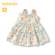 巴拉巴拉女童連衣裙寶寶裙子嬰兒公主裙夏裝兒童滿(mǎn)印洋氣甜美氣質(zhì) 白紅色調00316 90 cm