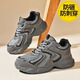 跑魚(yú)勞保鞋女輕便夏季新款男士透氣防砸鋼包頭四季女款時(shí)尚工地工作鞋 灰色【鋼頭防砸+防刺】 39 (245mm)