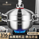 鏗鏘德國特厚316不銹鋼蒸鍋食品級多層一體蒸煮鍋微壓鍋2025新款蒸鍋 雙層蒸鍋【316鋼 微壓鍋蓋】 32cm
