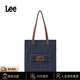 Lee時(shí)尚休閑托特包牛仔布百搭單肩包通勤挎包學(xué)生書(shū)包輕便簡(jiǎn)約手提包 牛仔藍